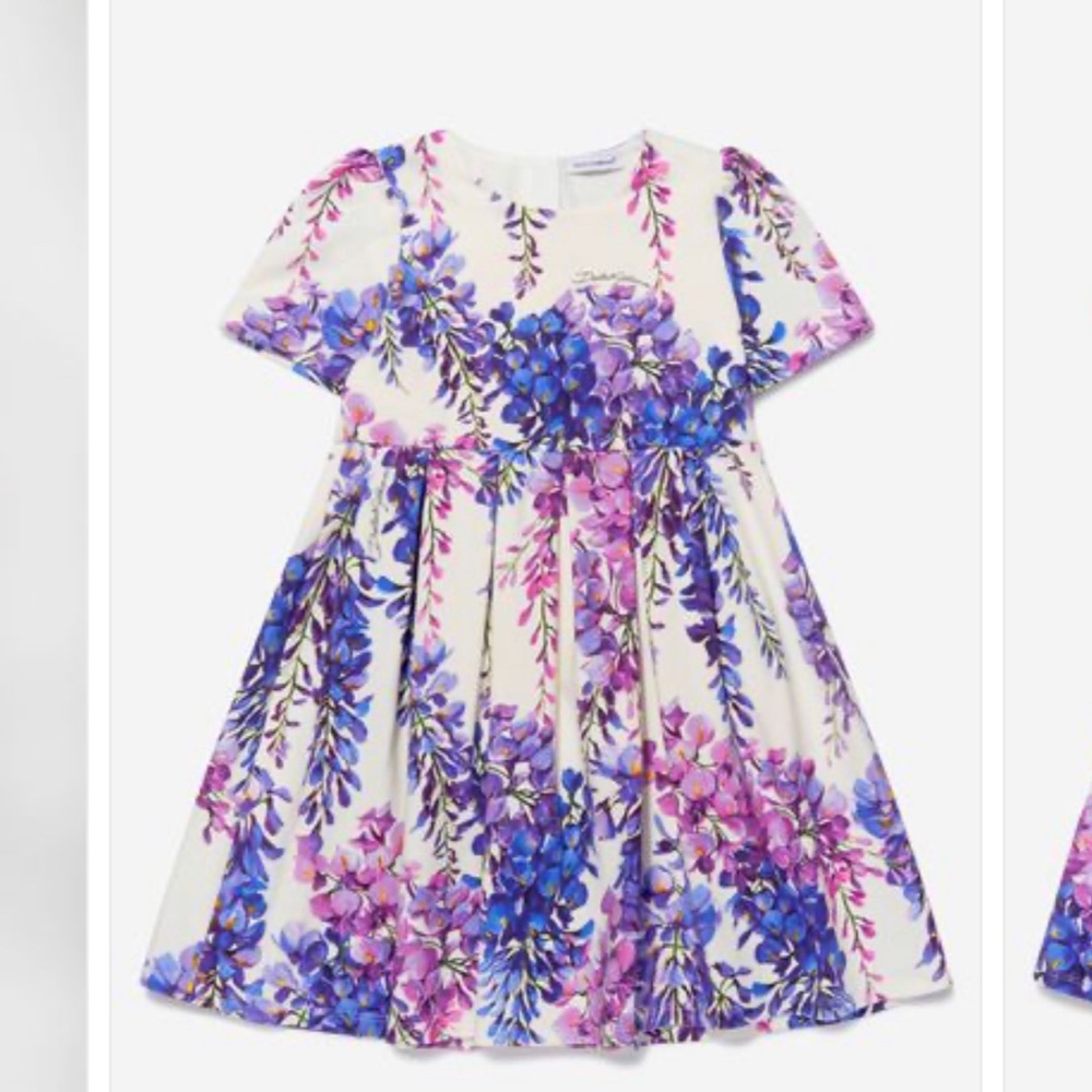 DOLCE & GABBANA KIDS
Girls Cotton Wisteria Print Dress in Purple 4T